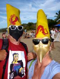 Bob & Dana with birds masks